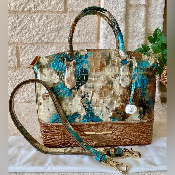 5⭐️SELLER!🌴🐳RARE “BIRD of PARADISE VITORIA” Melbourne BRAHMIN DUXBURY $335 MSRP - Picture 2 of 16